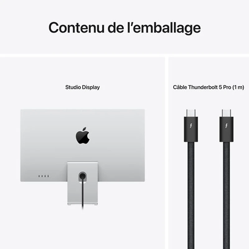 Moniteur inclinable à écran Retina 5K en verre Nano de 27 po Studio Display d'Apple (MFF14CL/A)