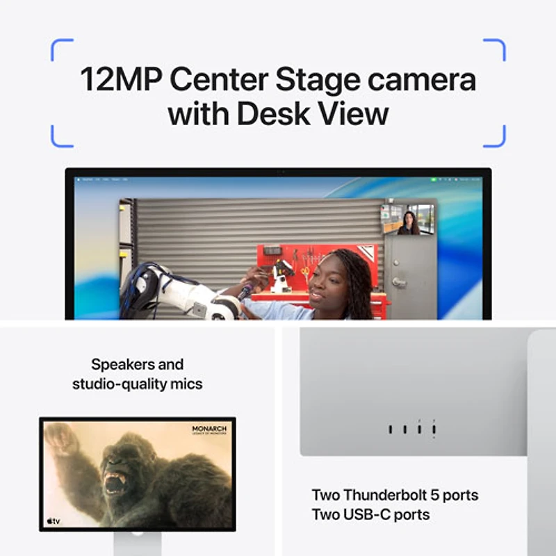 Moniteur inclinable à écran Retina 5K en verre Nano de 27 po Studio Display d'Apple (MFF14CL/A)