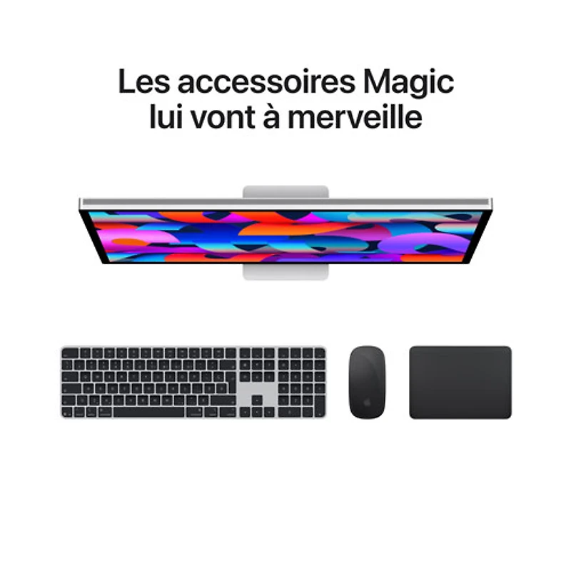 Moniteur inclinable à écran Retina 5K en verre standard de 27 po Studio Display d'Apple (MFEX4CL/A)