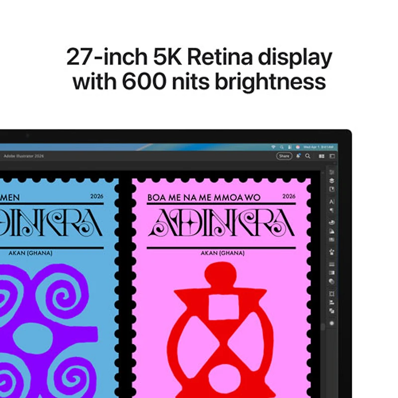 Moniteur inclinable à écran Retina 5K en verre standard de 27 po Studio Display d'Apple (MFEX4CL/A)