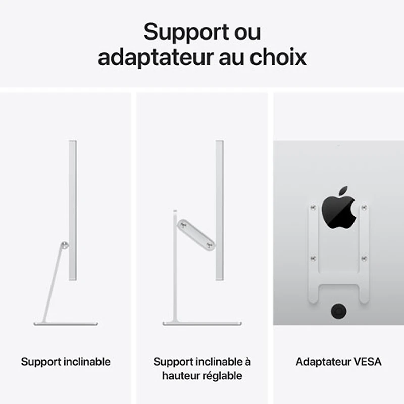 Moniteur inclinable à écran Retina 5K en verre standard de 27 po Studio Display d'Apple (MFEX4CL/A)