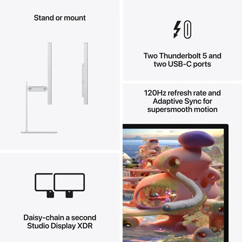 Apple Studio Display 27" 5K Retina XDR Glass Tilt-Adjustable Monitor (MFEP4CL/A)