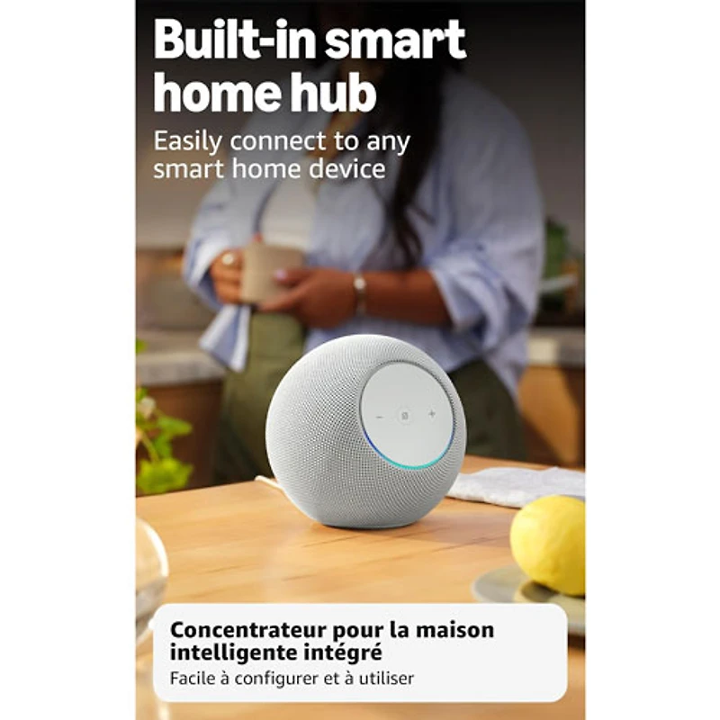 Haut-parleur intelligent Echo Studio d'Amazon avec Alexa+ - Blanc glacier