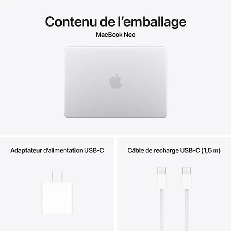 Apple MacBook Neo 13" w/ Touch ID (2026) - Silver (Apple A18 Pro / 8GB RAM / 512GB SSD) - English