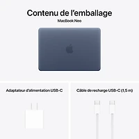 MacBook Neo de 13 po avec Touch ID d'Apple (2026) - Indigo (A18 pro d'Apple/RAM 8 Go/SSD 512 Go) - Français