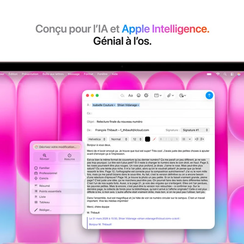 MacBook Neo de 13 po d'Apple (2026) - Rose pastel (A18 pro d'Apple/RAM 8 Go/SSD 256 Go) - Français