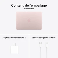 MacBook Neo de 13 po d'Apple (2026) - Rose pastel (A18 pro d'Apple/RAM 8 Go/SSD 256 Go) - Français