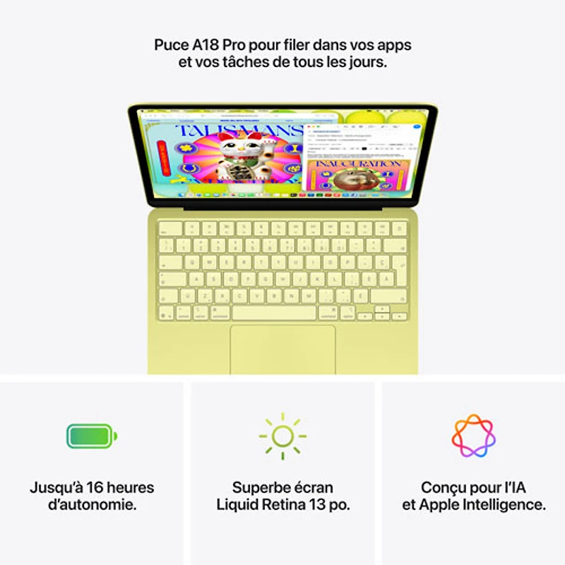 MacBook Neo de 13 po d'Apple (2026) - Argent (A18 pro d'Apple/RAM 8 Go/SSD 256 Go