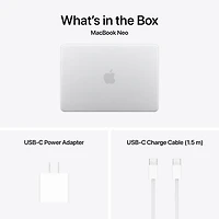 MacBook Neo de 13 po d'Apple (2026) - Argent (A18 pro d'Apple/RAM 8 Go/SSD 256 Go