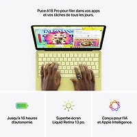 MacBook Neo de 13 po avec Touch ID d'Apple (2026) - Agrume (Puce A18 Pro d'Apple/RAM 8 Go/SSD 512 Go) - Anglais