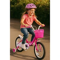 Vélo de 16 po pour enfants avec roues stabilisatrices de Beam Sports - Rose