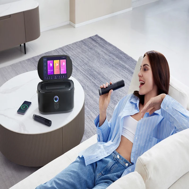 Ikarao Shell S1 Bluetooth Karaoke System with 10.1" HD Touchscreen & Microphone