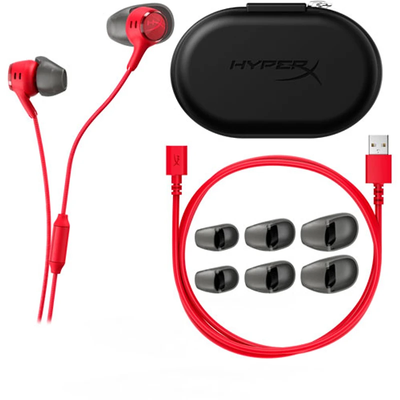 HyperX Cloud III S Noise Cancelling Gaming Earbuds with Microphone - Red