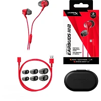 HyperX Cloud III S Noise Cancelling Gaming Earbuds with Microphone - Red