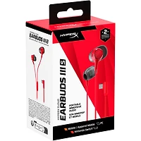 HyperX Cloud III S Noise Cancelling Gaming Earbuds with Microphone - Red