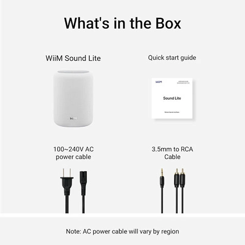 WiiM Sound Lite Bluetooth Wireless Smart Speaker - White