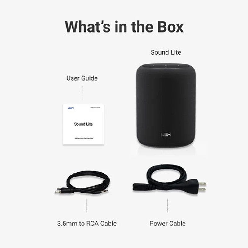 WiiM Sound Lite Bluetooth Wireless Smart Speaker - Black
