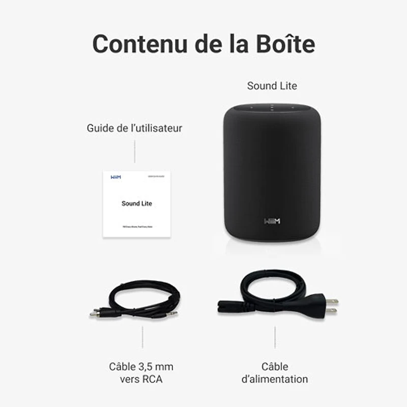 WiiM Sound Lite Bluetooth Wireless Smart Speaker - Black