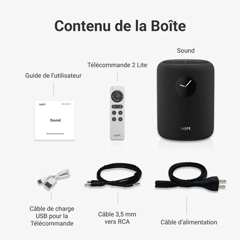 Haut-parleur intelligent sans fil Bluetooth WiiM Sound - Blanc