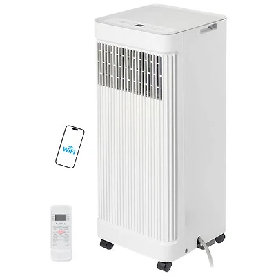 Climatiseur portatif d'Ecohouzng - 9500 BTU (couverture de 350 pi²) - 55 dB, télécommande - Blanc