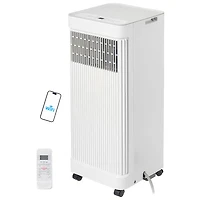 Climatiseur portatif d'Ecohouzng - 9500 BTU (couverture de 350 pi²) - 55 dB, télécommande - Blanc