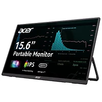 Moniteur portatif DEL IPS HD intégrale GàG 6 ms 60 Hz de 15,6 po d'Acer (PM161Q JBMIUUX) - Noir
