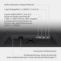 Moniteur de jeu FreeSync ACL IPS HD intégrale GàG 1 ms 240 Hz de 27 po de Dell (SE2726HGS) - Noir