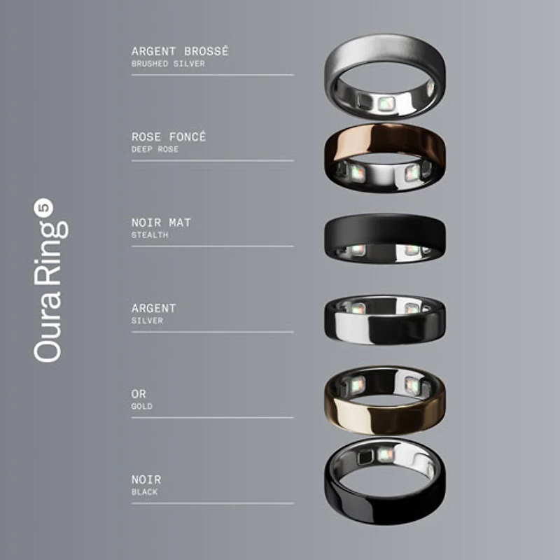 Anneau intelligent Oura Ring 5 dédié au sommeil et à la forme physique - Taille