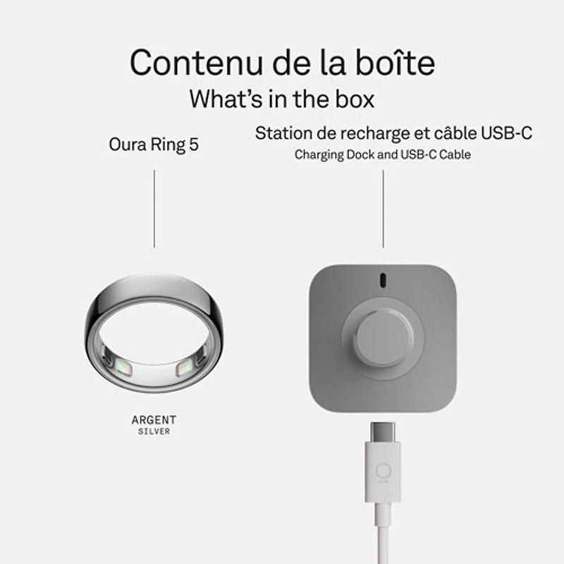 Anneau intelligent de sommeil et de mise en forme Ring 5 d'Oura - Taille