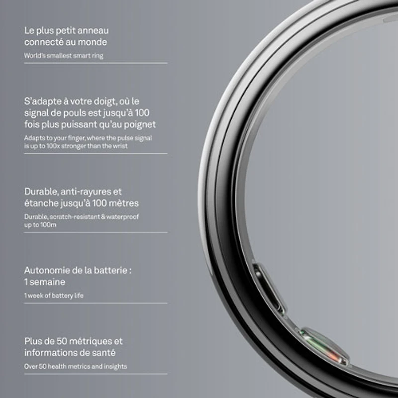 Anneau intelligent Oura Ring 5 dédié au sommeil et à la forme physique - Taille