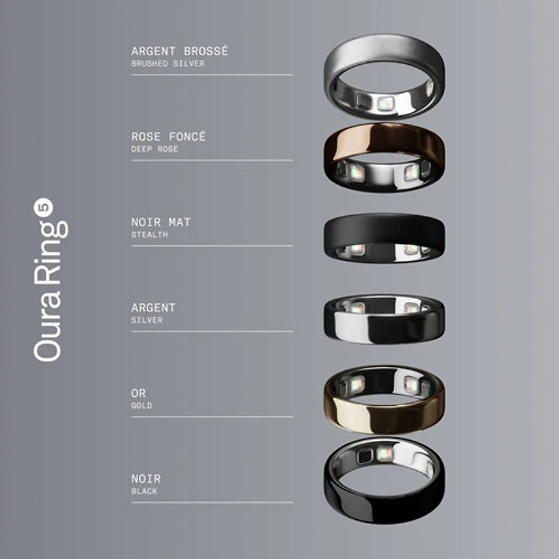 Anneau intelligent Oura Ring 5 dédié au sommeil et à la forme physique - Taille
