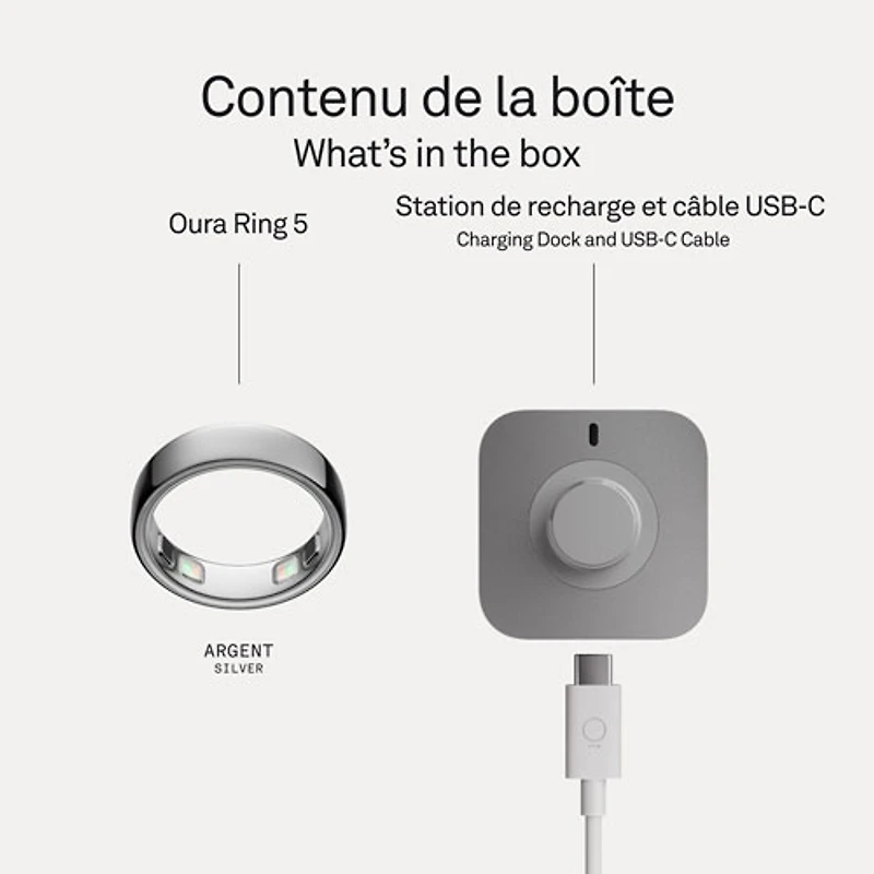 Anneau intelligent Oura Ring 5 dédié au sommeil et à la forme physique - Taille