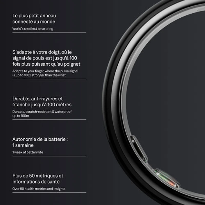 Oura Ring 5 Sleep & Fitness Smart Ring - Size 13 - Black