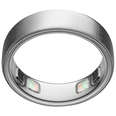 Oura Ring 5 Smart Ring with Health, Sleep & Fitness Tracking - Brushed Silver - Size 13