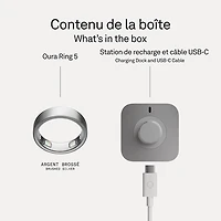 Oura Ring 5 Smart Ring with Health, Sleep & Fitness Tracking - Brushed Silver - Size 13