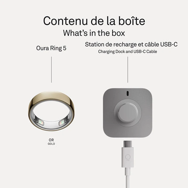 Oura Ring 5 Smart Ring with Health, Sleep & Fitness Tracking - Gold