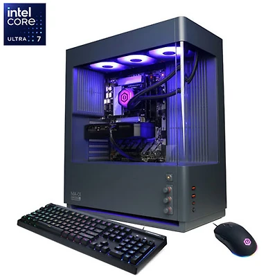 Ordinateur de jeu Gamer Xtreme de CyberPowerPC - Gris foncé (Core Ultra 7 270K Plus d'Intel/RAM 32 Go/SSD 2 To/GeForce RTX 5070) - Anglais