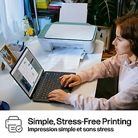 Imprimante à jet d'encre tout-en-un sans fil DeskJet 2942 de HP - Bleu bristol
