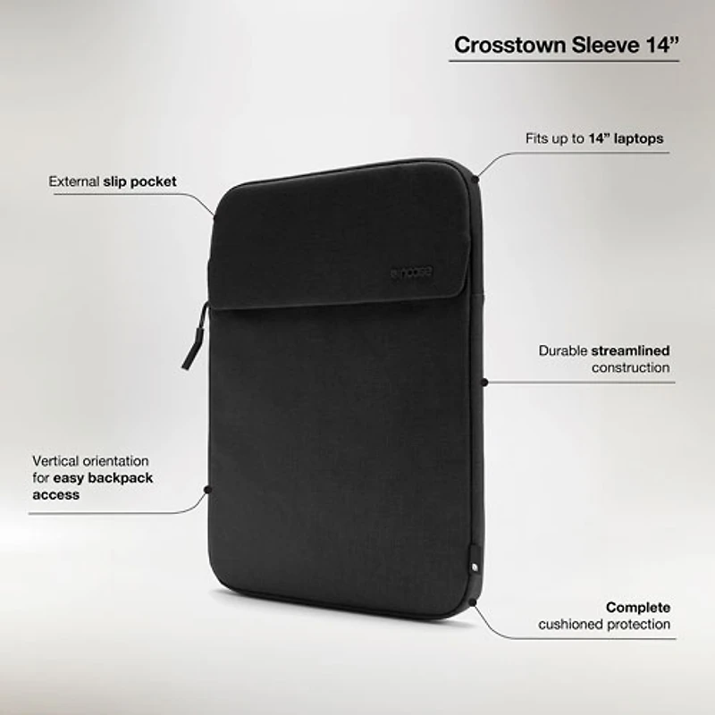 Housse Crosstown d'Incase pour portable de 14 po - Noir