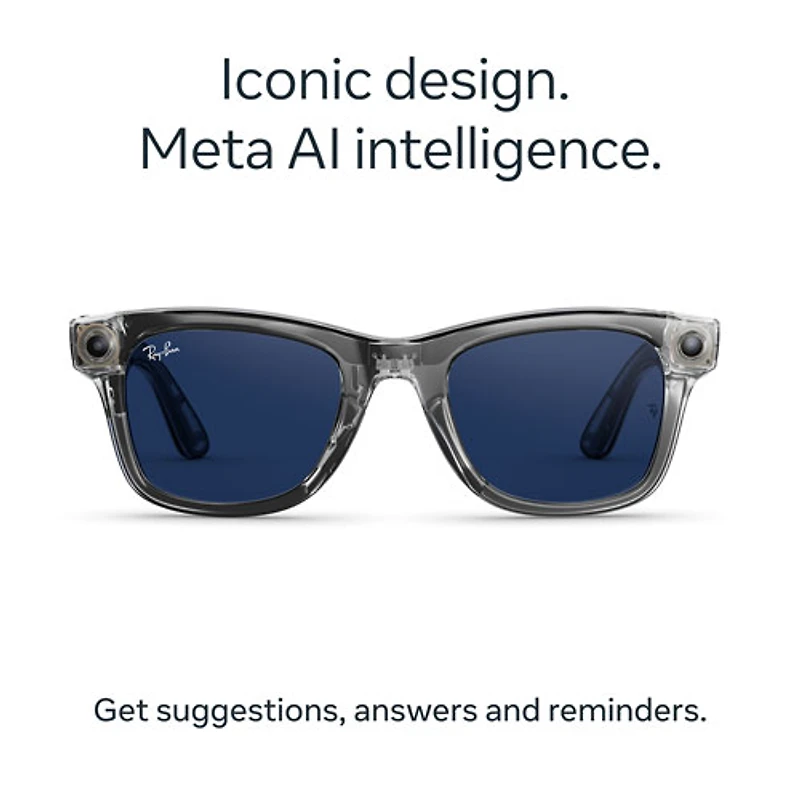 Ray-Ban | Meta Wayfarer (Gen 2) Glasses with AI, Photo, Video, Audio & Messaging - Grey/Transition Sapphire