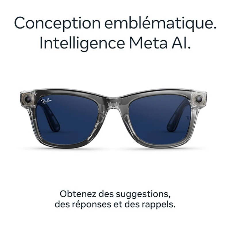 Ray-Ban | Meta Wayfarer (Gen 2) Glasses with AI, Photo, Video, Audio & Messaging - Grey/Transition Sapphire