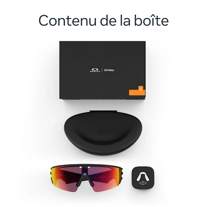 Lunettes Vanguard d'Oakley | Meta avec compatibilité Meta AI, Audio, Photo et Vidéo - Noir/Verres Prizm Transition Road