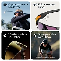 Lunettes Vanguard d'Oakley | Meta avec compatibilité Meta AI, Audio, Photo et Vidéo - Noir/Verres Prizm Transition Road