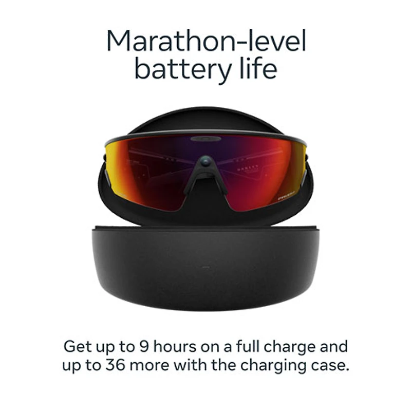 Lunettes Vanguard d'Oakley | Meta avec compatibilité Meta AI, Audio, Photo et Vidéo - Noir/Verres Prizm Transition Road