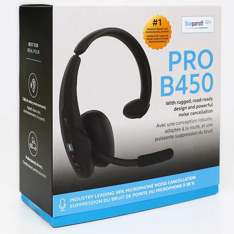 BlueParrott Pro B450 Wireless Noise-Cancelling Headset with Microphone