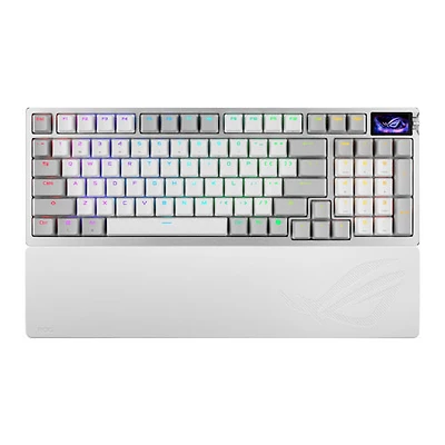 ASUS ROG Azoth 96 HE Bluetooth Magnetic Switch Gaming Keyboard with OLED Touchscreen Display - White