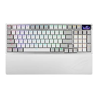 ASUS ROG Azoth 96 HE Bluetooth Magnetic Switch Gaming Keyboard with OLED Touchscreen Display - White