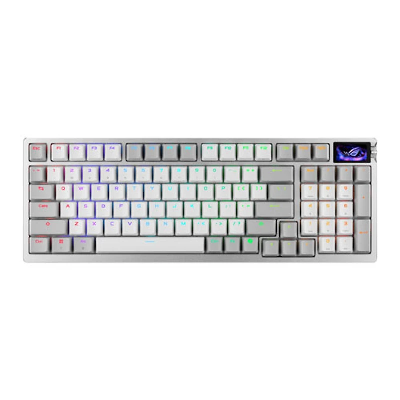 ASUS ROG Azoth 96 HE Bluetooth Magnetic Switch Gaming Keyboard with OLED Touchscreen Display - White