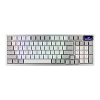 ASUS ROG Azoth 96 HE Bluetooth Magnetic Switch Gaming Keyboard with OLED Touchscreen Display - White