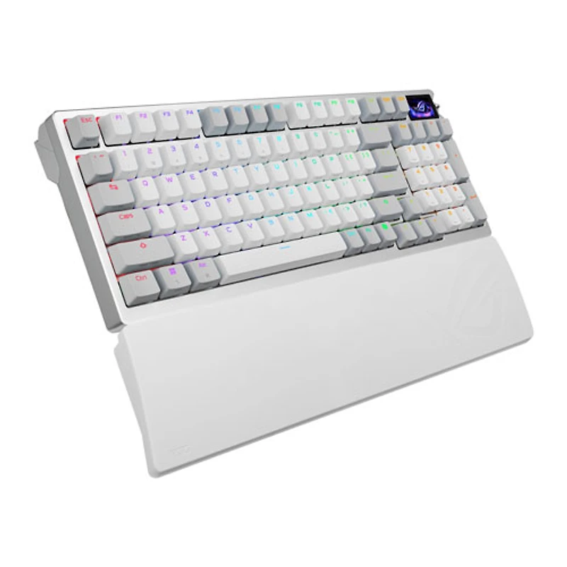 ASUS ROG Azoth 96 HE Bluetooth Magnetic Switch Gaming Keyboard with OLED Touchscreen Display - White